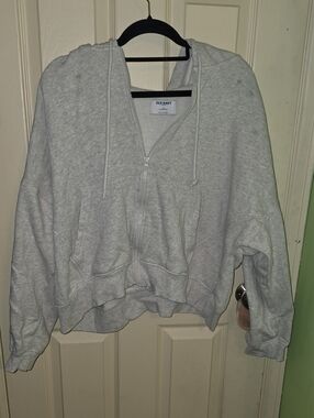 Old Navy Light Gray Zip-Up Hoodie